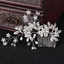 Wedding Hair Accessories Crystal Pearl Floral Hair Comb Bridal Tiaras Wedding  Hair Pin  Barrettes Jewelry