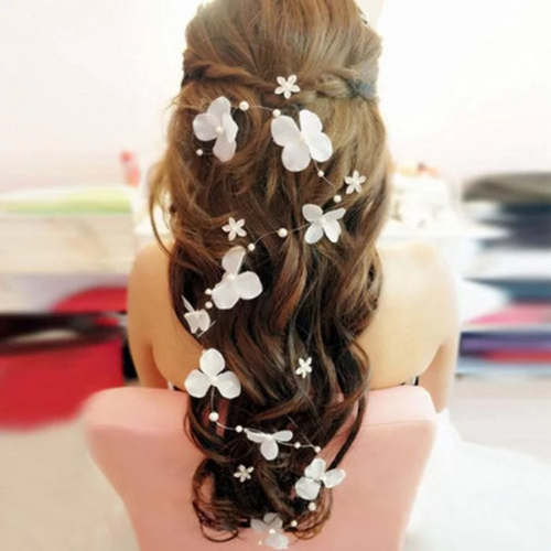Wedding Hair Accessories For Bride. Wedding Headband Pearls Flower Tiaras Women Long Hair Band Head wear Jewelry. Bridal vine.
