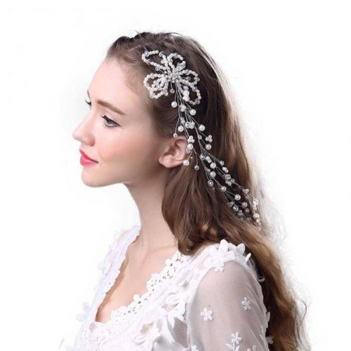 Romantic Luxury Wedding Bridal Vine Hair Accessories For Bridal Handmade Beaded Flowers headdress Elegant Wedding Headbands Jewelry Women
