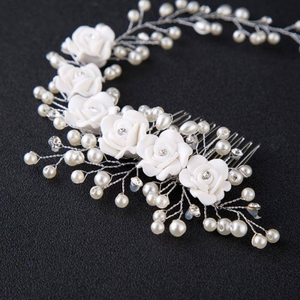 Hair Accessories For Women Pearl Flower Hairband Wedding Bride Tiaras Crown  Headband  Hair pin Hair Jewelry Hair Comb