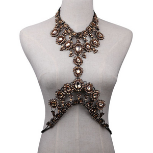 Hollow Bra Chain  Brassiere Body Jewelry. Crystal Statement Body Chain Necklace  Body Accessories.