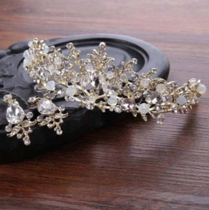 Luxury Wedding Rhinestones Hair Accessories Jewelry Set Tiara Earrings  Crystal Floral Tiaras Crown With Earrings Princess Hair Jewelry