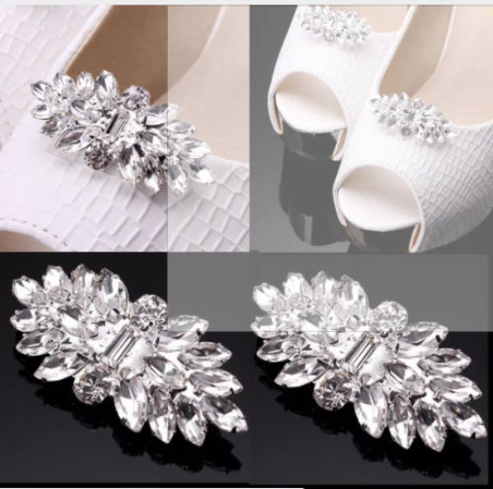 Rhinestones Crystal Clip Shoe Decorations. Wedding Bridal Party