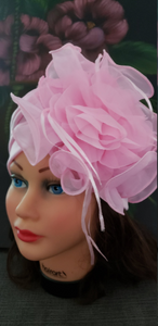 Pink Retro Turban Hat .Kentucky Derby Chemotherapy Hat. Funeral Wedding Hat.