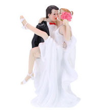 Personalized Wedding Cake Topper Figurine Bride Groom Decorations Romantic Supplies.Wedding Accessories.Flowers and  kiss.Personalized hair.