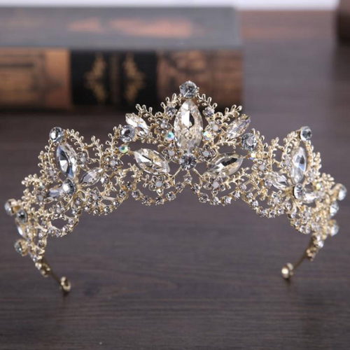 Golden Silver Rhinestones Crystals Wedding Bridal Tiara Crown Hair Accessories For Women