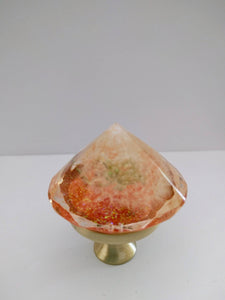Resin Diamond shaped Real Flowers Dandelion Door Knobs. Cabinet Knobs.Kitchen Bathroom Knobs.Paperweight knobs pulls. Decor.