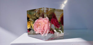 Wedding Flowers Preservation Resin Cube. Keepsake Sweet memories of your wedding, anniversary.