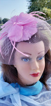 Pink Fascinator Derby Race Bridal Church Hat. Wedding Tea Party Mini Hat.Costume Feather Hair Clip Head Accessory.Hair Headpiece. Cocktail