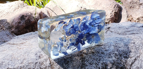 Preserved wedding Flowers in Large Resin Stone like glass Paperweight Keepsake Bridal bouquet memories of your wedding, anniversary,funeral.