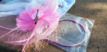Pink Fascinator Derby Race Bridal Church Hat. Wedding Tea Party Mini Hat.Costume Feather Hair Clip Head Accessory.Hair Headpiece. Cocktail