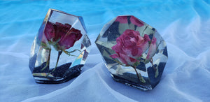 Resin Rose Flowers Crystals Paperweight. Beauty & The Beast Paperweight Keepsake.Love Forever. Preserved Rose Paperweights .Healing Crystals
