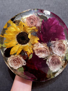 Preserving Wedding Flowers in Extra Large Resin like glass Paperweight Keepsake Bridal romantic memories of your wedding anniversary,funeral