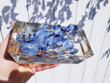 Resin Flowers Hydrangea Crystals Paperweight Keepsake. Hydrangea Paperweights. Home Office Deck Decor. Healing Crystals.Preserved Flowers