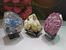 Resin Flowers Hydrangea Crystals keepsake paperweight . Hydrangea Paperweights. Home Office Deck Decor. Healing Crystals.Preserved Flowers