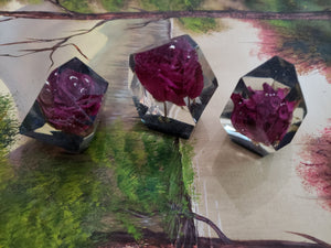 Resin Rose Flowers Crystals Paperweight. Beauty and The Beast Paperweight Keepsake. Love Forever. Preserved Rose Flowers. Purple Rose.