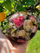 Extra Large Sphere Preserved wedding Flowers Resin Round Globe Sphere Keepsake memories of your wedding, anniversary. Wedding Bridal Stone.