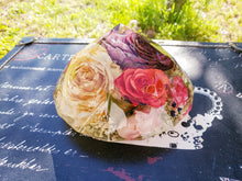 Preserved Wedding Flowers Bouquet Large Diamond Shaped Resin Paperweight Keepsake.Preserving Bridal Bouquet. Dried Flowers.Funeral flowers.