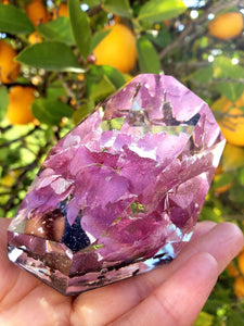 Resin Flowers Purple Hydrangea Crystals keepsake paperweight . Hydrangea Paperweights. Office Deck Decor. Healing Crystals.Preserved Flowers