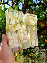 Set of 2 ( Large Letter and a cube) Resin Preserved Flowers Paperweight Keepsake. Your own flowers, Wedding Flowers, Bridal Bouquet.