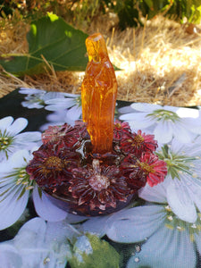 Resin Paperweights Woman Statue miniature Virgin Mary Flowers Meditation Religion Peace Love Happiness keepsake gift