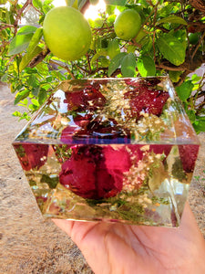 Wedding Flowers Preservation Resin Cube. Keepsake Sweet memories of your wedding, anniversary.