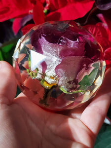 Custom Bouquet Preservation, Flower Preservation, Resin Art, Wedding Keepsake, 2 3/4" Sphere, Anniversary, Special Occasion, Paperweights