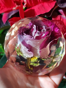Custom Bouquet Preservation, Flower Preservation, Resin Art, Wedding Keepsake, 2 3/4" Sphere, Anniversary, Special Occasion, Paperweights