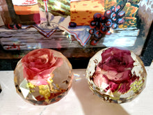 Funeral flowers preservation in Resin .Memorial Preserved Flowers in Faceted Sphere . Rose Paperweight Keepsake. Preserving flowers.