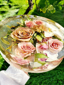Flowers Preservation in Extra Large Resin Block like glass Paperweight Keepsake Bridal romantic memories of your wedding anniversary,funeral