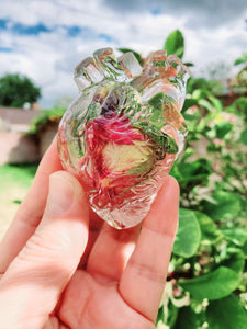 Anatomical Human Heart Resin Preserved Flowers Paperweight Keepsake. Preserved Flower Paperweight.Flowers Keepsake.Heart Paperweight.