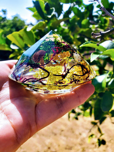 Custom Pets Ashes Diamond Resin Botanical Terrarium Forest Paperweight keepsake. Memorial Urn Healing Crystals..
