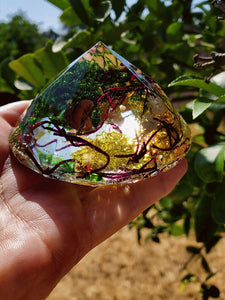 Custom Pets Ashes Diamond Resin Botanical Terrarium Forest Paperweight keepsake. Memorial Urn Healing Crystals..