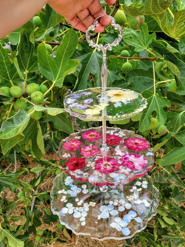 Preserved Pressed Wedding Flowers Bouquet in Resin Cake Stand Paperweight Keepsake.Preserved Bridal Bouquet.Pressed Flowers Keepsake,