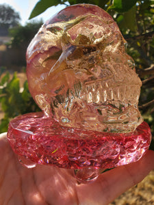 Resin Skull Preserved Flowers Paperweight Keepsake. Preserving flowers.Preserved Rose Paperweight.Rose Keepsake.Flower Skull