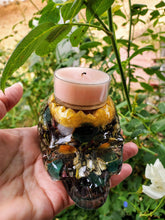 Custom Resin Skull Botanical Candle Holder Paperweight Keepsake. Preserving Funeral flowers. Skull Paperweight Keepsake. Flower Skull