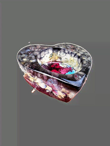 Preserved Bridal Funeral Flowers Resin Heart Candle Holder Paperweights Keepsake. Preserved Paperweight. Preserving Flowers Weddings Funeral
