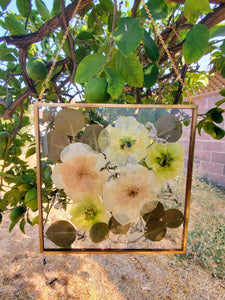 Custom Pressed Flowers Bouquet Preservation, Wedding Bridal DRIED Flowers, Funeral Pressed Flowers, 10 x 10 Framed Flowers Wall Hanging