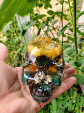 Custom Resin Skull Botanical Candle Holder Paperweight Keepsake. Preserving Funeral flowers. Skull Paperweight Keepsake. Flower Skull