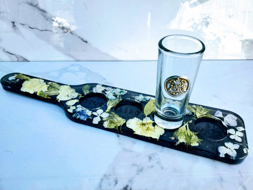 Preserved Pressed Wedding Flowers Bouquet in Shot Glass Serving Tray Paperweight Keepsake. Preserved Bridal Bouquet. Pressed Flowers