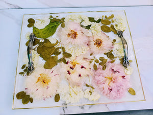 Wedding Bridal Flowers Preservation. Pressed Bouquet Resin Tray Paperweight Organizer. Preserved Bridal Bouquet. Pressed Flowers tray
