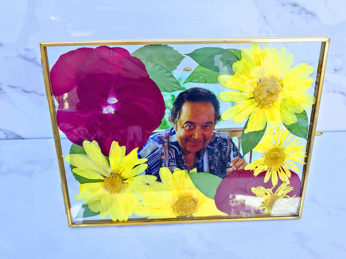 Custom Pressed Flowers Bouquet Preservation, Wedding Bridal DRIED Flowers, Wedding, Funeral Pressed Flowers, Keepsake. Frame with easel.