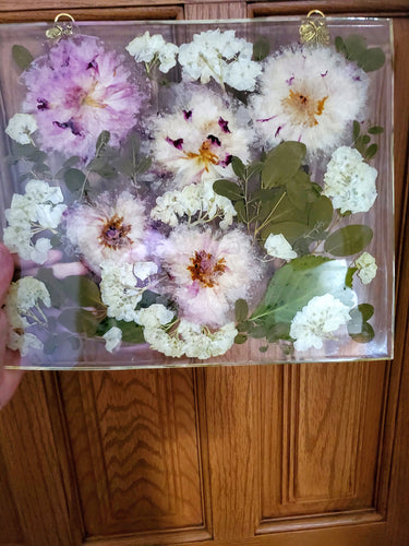 Custom Pressed Wedding Flowers Bouquet Resin Frame. Flowers Preservation. Preserved Wedding Funeral Flowers. Pressed Flowers Hanging Frame.