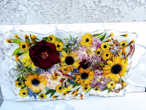Custom Pressed Dried Wedding Flowers Bouquet Wall Hanging Resin Frame. Preserved Wedding Funeral Flowers. Pressed Flowers Hanging Frame.