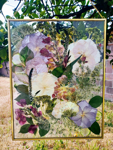 Custom Pressed Flowers Bouquet Preservation, Wedding Bridal DRIED Flowers, Wedding, Funeral Pressed Flowers, Keepsake. Hanging Frame Decor