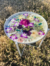 Custom Pressed Wedding Flowers Bridal Bouquet. Pressed flowers art serving tray/ side table