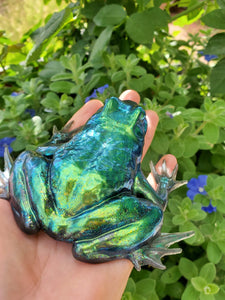 Pet Ashes Urn Paperweight keepsake Memorial Sympathy Gift with ashes in resin like glass Pet remembrance.Cats & Dogs memories. resin Frog.