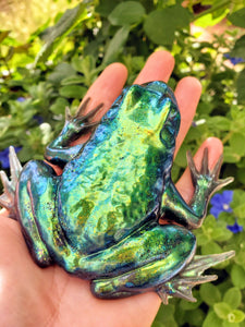 Pet Ashes Urn Paperweight keepsake Memorial Sympathy Gift with ashes in resin like glass Pet remembrance.Cats & Dogs memories. resin Frog.