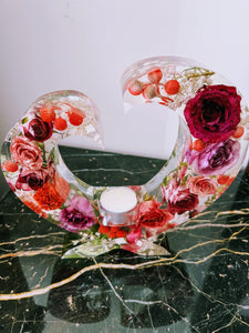 Custom Wedding Bridal Bouquet Flowers Preservation. Resin Heart Preserved flowers. Funeral flowers Keepsake.