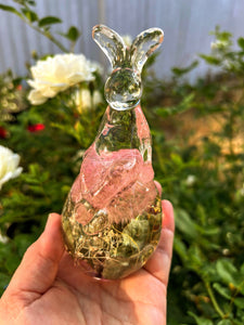 Wedding Flowers Bouquet Preservation in Resin Rabbit Bunny sphere figurine . Keepsake memories of your wedding, anniversary, funeral.